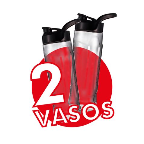 BATIDORA SMOOTHIE 300W INOX 2 VASOS 600ML MUVIP - Imagen 2