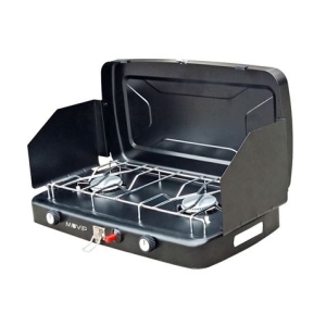 REACONDICIONADO COCINA DE GAS 2 FUEGOS + PROTECTORES CONTRA VIENTO MUVIP