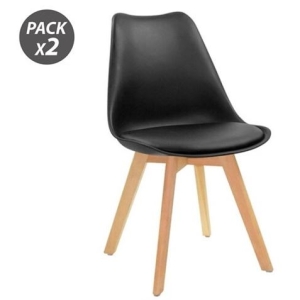 REACONDICIONADO PACK 2 SILLAS DESIGN D200 NEGRAS MUVIP