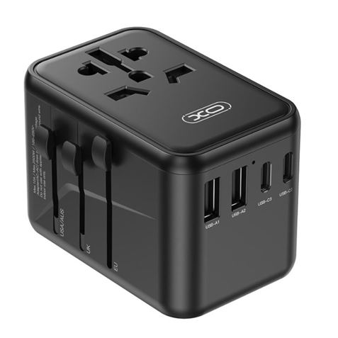 ADAPTADOR UNIVERSAL DE VIAJE 65W 3 X TIPO C + 2 X USB XO - Imagen 2