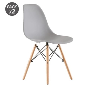 REACONDICIONADO PACK 2 SILLAS DESIGN D100 GRISES MUVIP