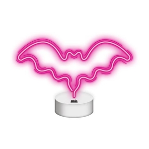 LAMPARA SOBREMESA DECORATIVA NEON LED BAT ROSA