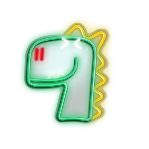 LAMPARA DECORATIVA NEON LED DINO VERDE FOREVER