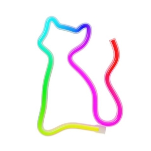 LAMPARA DECORATIVA NEON LED GATO MULTICOLOR FOREVER