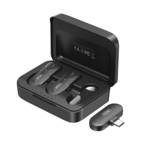 MICROFONO INALAMBRICO DE SOLAPA CON CAJA DE CARGA Y CONECTOR TIPO C XO