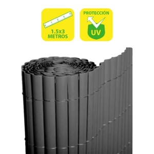 CAÑIZO PLÁSTICO DOBLE CARA 1.5X3 METROS GRIS OSCURO SUNGARDEN