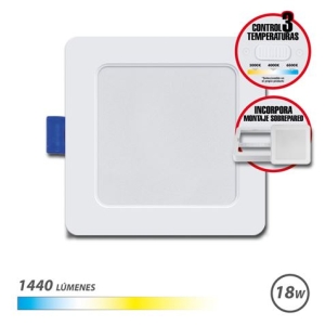 DOWNLIGHT CUADRADO 18W|1440LM SELECTOR 3 TEMPERATURAS + SOBREPARED ELBAT