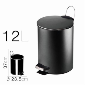 REACONDICIONADA PAPELERA METALICA CON PEDAL NEGRA 23.5X37CM