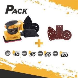 PACK MULTILIJADORA 3 PLACAS 20V 2AH + JUEGO DE 36 LIJAS BLIM