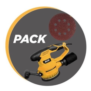 PACK LIJADORA ROTORBITAL 450W + JUEGO DE 40 LIJAS 125MM BLIM