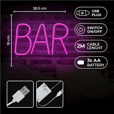 LAMPARA DECORATIVA NEON LED BAR FOREVER - Imagen 2