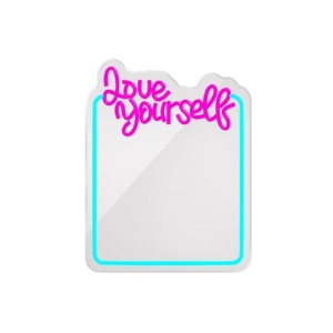 ESPEJO DECORATIVO CON NEON LED LOVE YOURSELF FOREVER