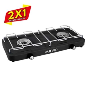 COCINA DE GAS 2 FUEGOS CON PARRILLA DESMONTABLE MUVIP (2 X 1)