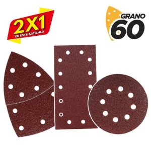 SET DE 9 LIJAS GRANO 60 PARA LIJADORA MODELO BL0151 (2 X 1)