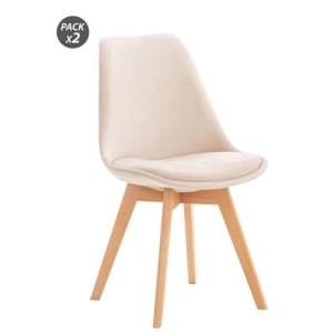REACONDICIONADO PACK 2 SILLAS DESIGN D400 TELA BEIGE MUVIP
