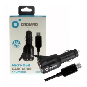 REACONDICIONADO CARGADOR DE MECHERO MICRO USB 2.1A NEGRO CROMAD