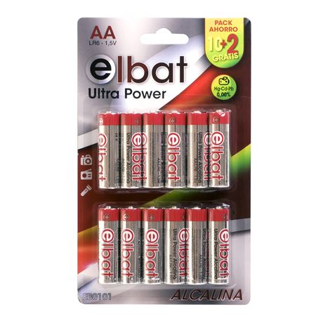 REACONDICIONADO PACK 12 PCS PILAS ALCALINAS LR6/AA ELBAT