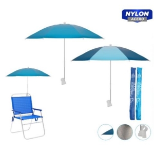 SOMBRILLA PARA SILLA O TUMBONA 100CM AZUL/TURQUESA