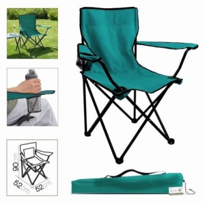 SILLA CAMPING PLEGABLE 52X52X90CM TURQUESA