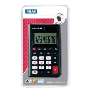 CALCULADORA DE BOLSILLO 8 DIGITOS CON FUNDA NEGRA MILAN
