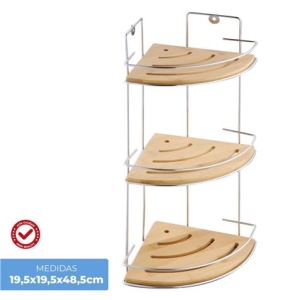 ESTANTERIA DE BAÑO ESQUINERA METAL BAMBU