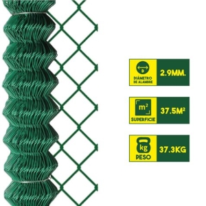 MALLA DE VALLADO PLASTIFICADA 60X60X2.9MM 1.5X25 METROS SUNGARDEN
