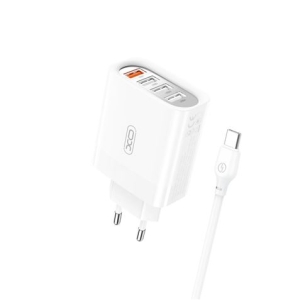 CARGADOR DE CORRIENTE L100 4XUSB + CABLE 2.4A TIPO C XO