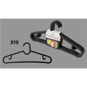 SET 10 PERCHAS NEGRAS PLASTICAS