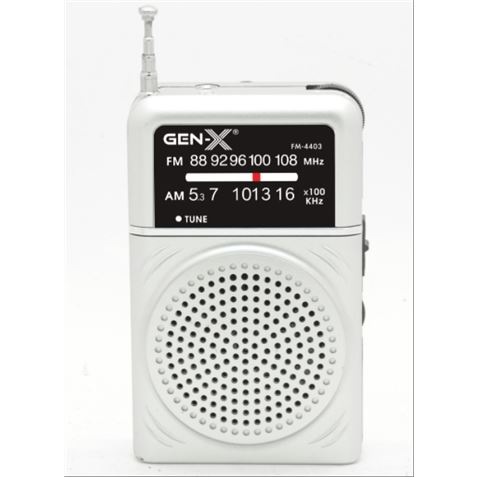 RADIO PORTATIL AM/FM ANALOGICA GRIS FM-4403 GEN-X