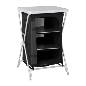 MESA DE CAMPING PLEGABLE CON ARMARIO DE TELA INTEGRADO