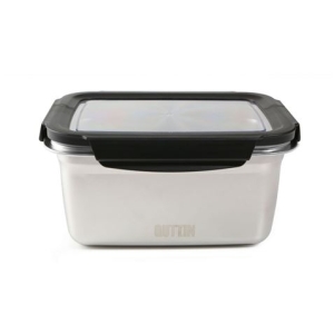 TUPPER RECTANGULAR ACERO INOXIDABLE 1.8 LITRO APTO MICROONDAS QUTTIN