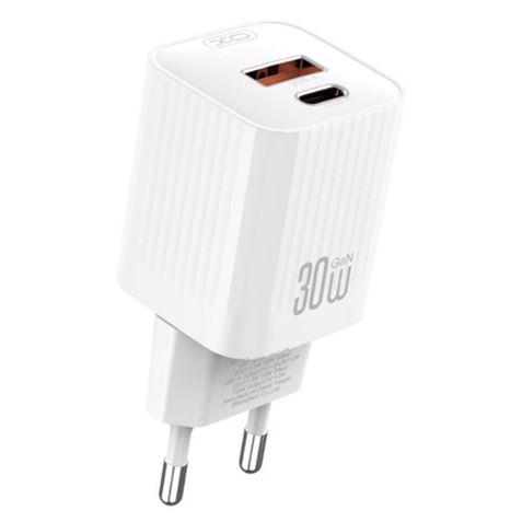 CARGADOR USB+USB-C 30W L149 BLANCO XO