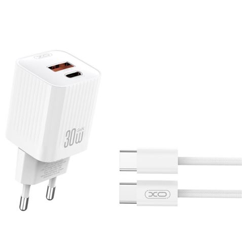 CARGADOR USB+USB-C 30W L149 CON CABLE TIPO C BLANCO XO