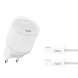 CARGADOR RAPIDO USB-C 20W CON CABLE TIPO C L143 BLANCO XO