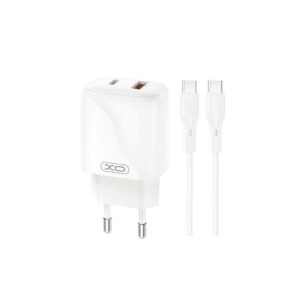CARGADOR USB+USB-C 20W L158 CON CABLE TIPO C BLANCO XO