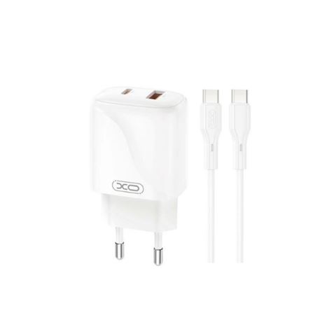 CARGADOR USB+USB-C 20W L158 CON CABLE TIPO C BLANCO XO