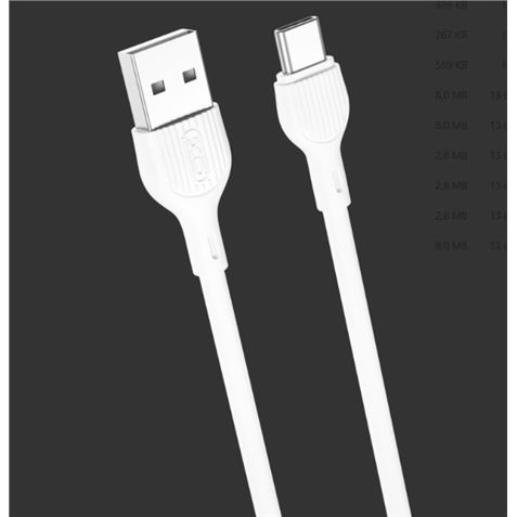 CABLE 2.1A USB A TIPO C 2 METROS BLANCO NB200 XO