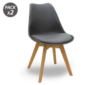 REACONDICIONADO PACK 2 SILLAS DESIGN D200 GRIS MUVIP