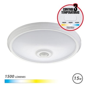 APLIQUE DE SUPERFICIE LED CON SENSOR 15W | 1500LM | LUZ CCT ELBAT