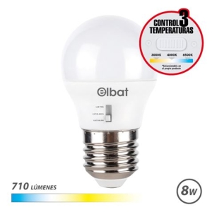 BOMBILLA LED G45 | 8W | 710LM | E27 | LUZ CALIDA/BLANCA/FRIA | ELBAT