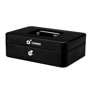 CAJA DE CAUDALES METÁLICA CON LLAVE 9X25X18CM 5 COMPARTIMENTOS CROMAD