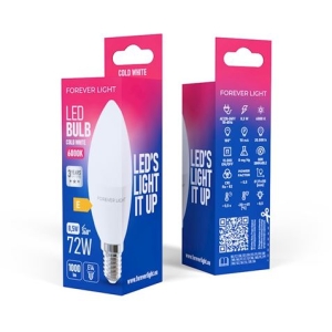 BOMBILLA LED C37 | 8.5W | 1000LM | E14 | LUZ FRIA FOREVER
