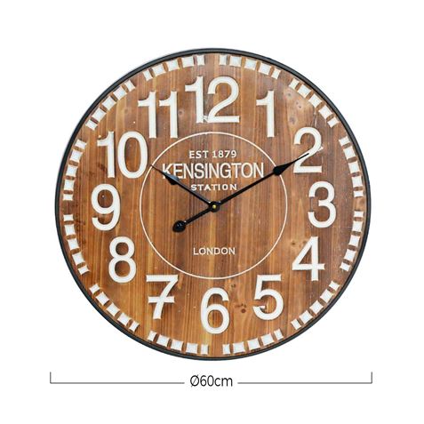 RELOJ DE PARED VINTAGE MADERA OSCURA 60CM