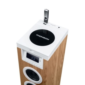TORRE DE SONIDO 30W | FM | USB | MADERA BLANCO DS121CD THOMSOM