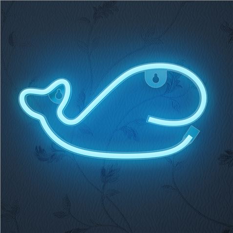 LAMPARA DECORATIVA NEON LED WHALE BLUE FOREVER - Imagen 2