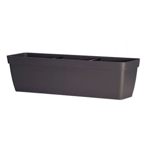 MACETA RECTANGULAR 60CM ANTRACITA CON DEPOSITO DE AGUA ARTPLAST
