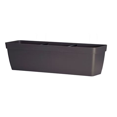 MACETA RECTANGULAR 60CM ANTRACITA CON DEPOSITO DE AGUA ARTPLAST