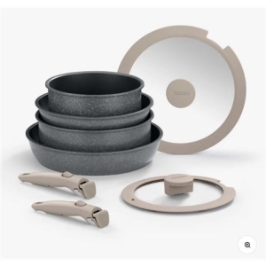 SET 3 SARTENES 20/24/26CM CON MANGO EXTRAIBLE ONE CLICK PIETRA MONIX