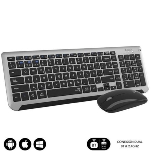 COMBO TECLADO Y RATON WIRELESS Y BLUETOOTH PRESTIGE EXTENDIDO NEGRO SUBBLIM