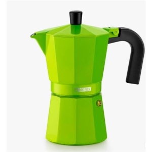 CAFETERA ITALIANA 6 TAZAS ALUMINIO VERDE MONIX